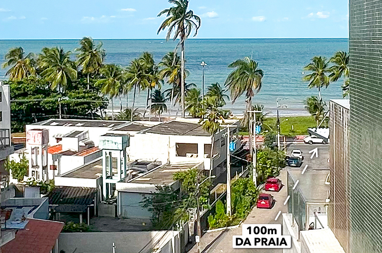 Charmoso Flat Mahalo Cabo Branco 4 Pessoas 100mMar