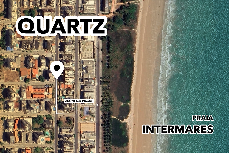 Quartz Intermares Flat Novo 3 pessoas 150m Praia